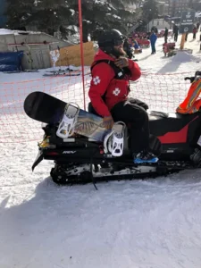 Custom Snowboard Rack on Snowmobile